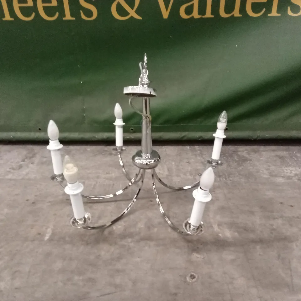 QUALITY DESIGNER SILVER CANDELABRA CEILING LIGHT
