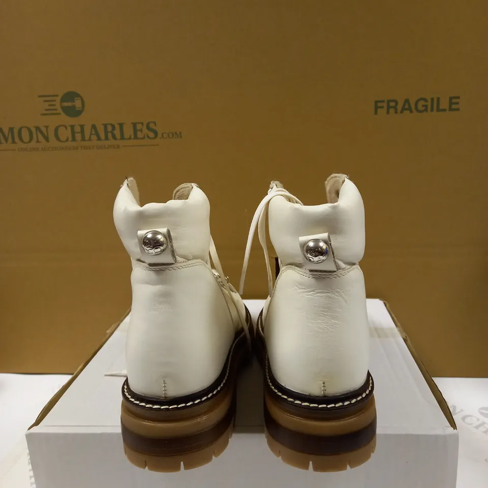 MODA IN PELLE CHIKKARA HIKER BOOTS WHITE LEATHER UK 6