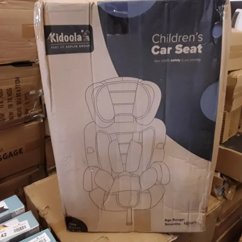 BOXED KIDOOLA CHILDREN'S CAR SEAT - GREY