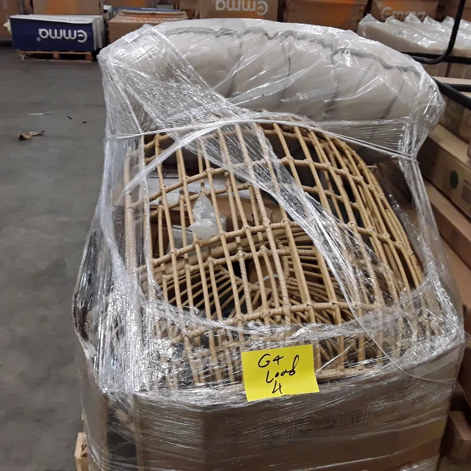 PALLET CONTAIN AN ASSORTMENT OF INCOMPLETE GARDEN FURNITURE 