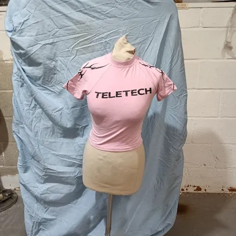 TELETECH PINK SHORT-SLEEVE TOP – UK 6 (XS)