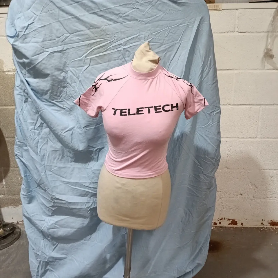 TELETECH PINK SHORT-SLEEVE TOP – UK 6 (XS)