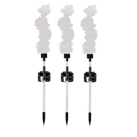 GARDEN STORIES SET OF 3 ACRYLIC SOLAR STAKE LIGHTS