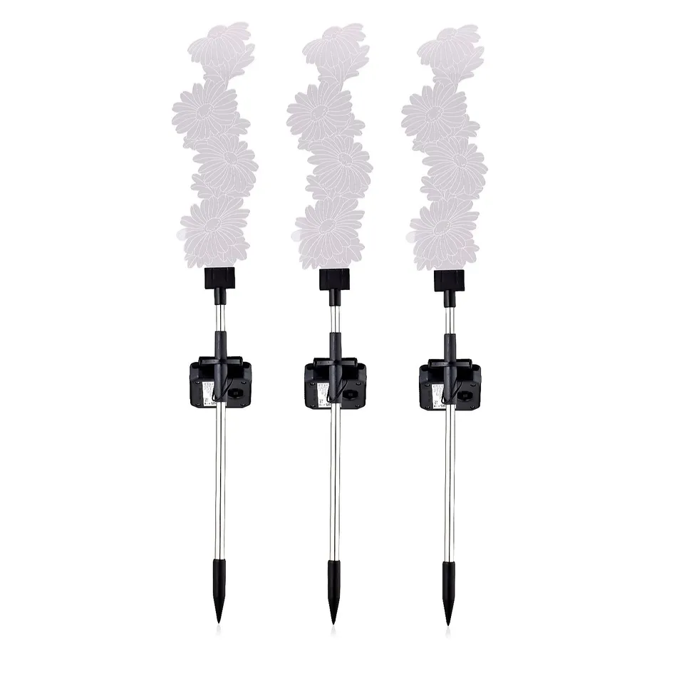 GARDEN STORIES SET OF 3 ACRYLIC SOLAR STAKE LIGHTS