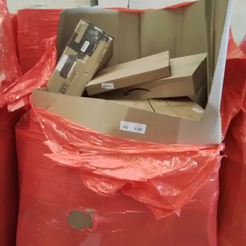 PALLET OF ASSORTED PRODUCTS, INCLUDING, OLA HIKE INFLATABLE MATTRESS, TOILET SEAT, TV STAND, BOXED FURNITURE.