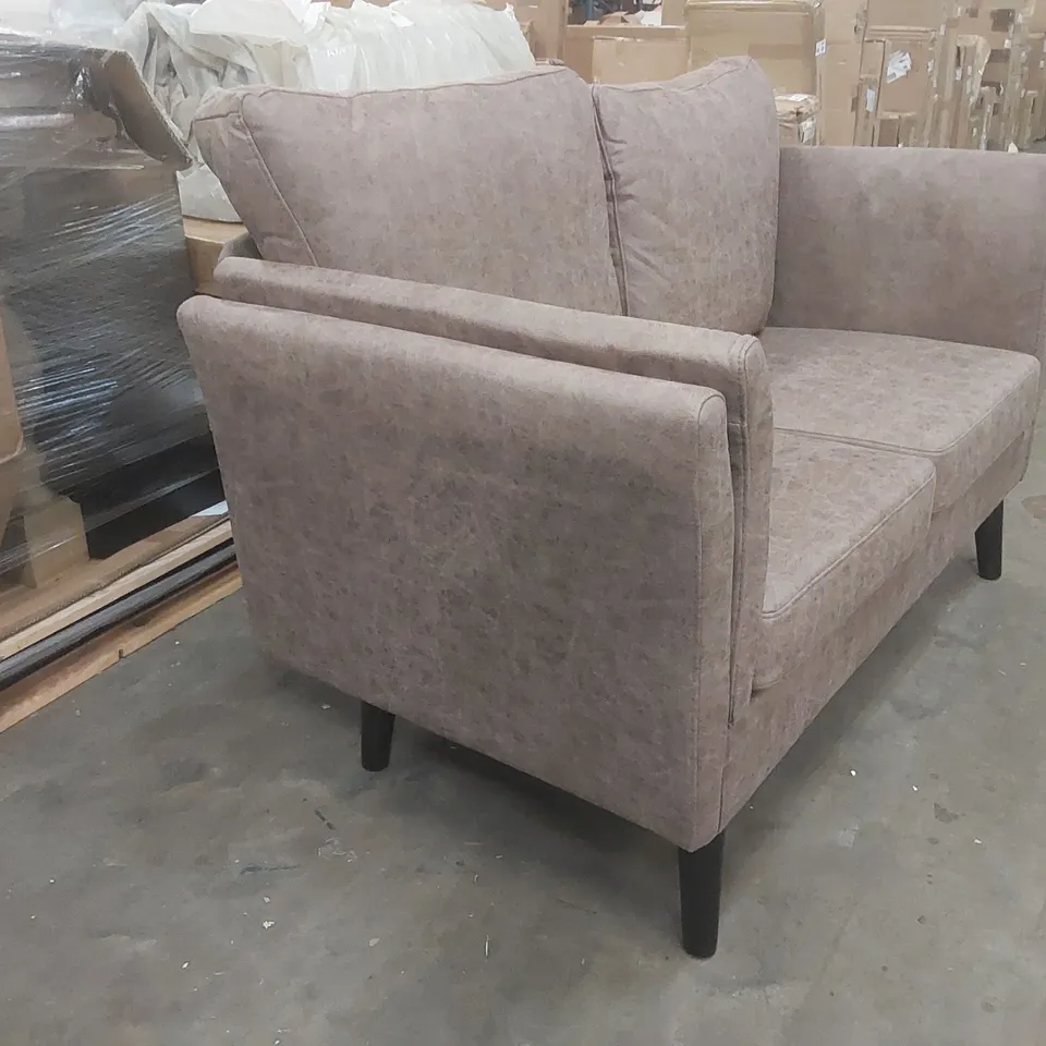 QUALITY DESIGNER UPHOLSTERED LOVESEAT - BROWN