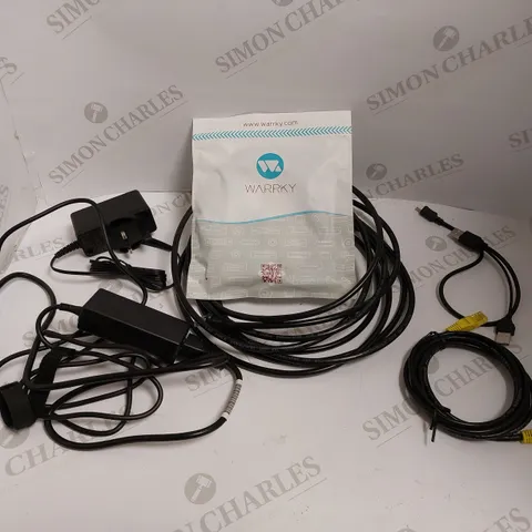 BOX OF APPROX 10 ITEMS TO INCLUDE ASSORTED CABLES AND ADAPTERS