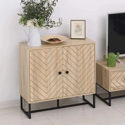 BOXED COLLEGIATE DARK WOOD 2 DOOR STORAGE CABINET 