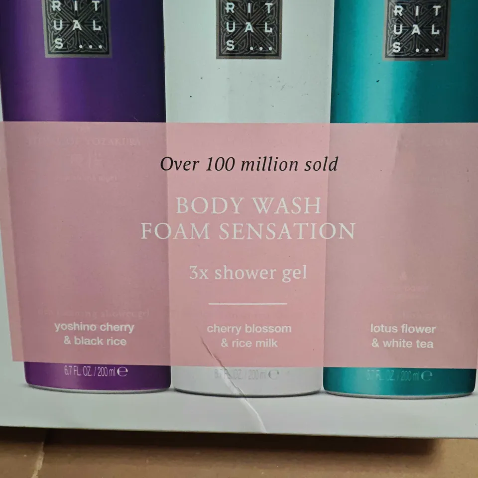 RITUALS BODY WASH FOAM SENSATION 3X SHOWER GEL PACK