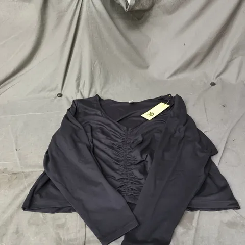 2 x ALL IN MOTION WOMEN'S BLACK LONG-SLEEVE RUCHED TOP SIZE 3X 