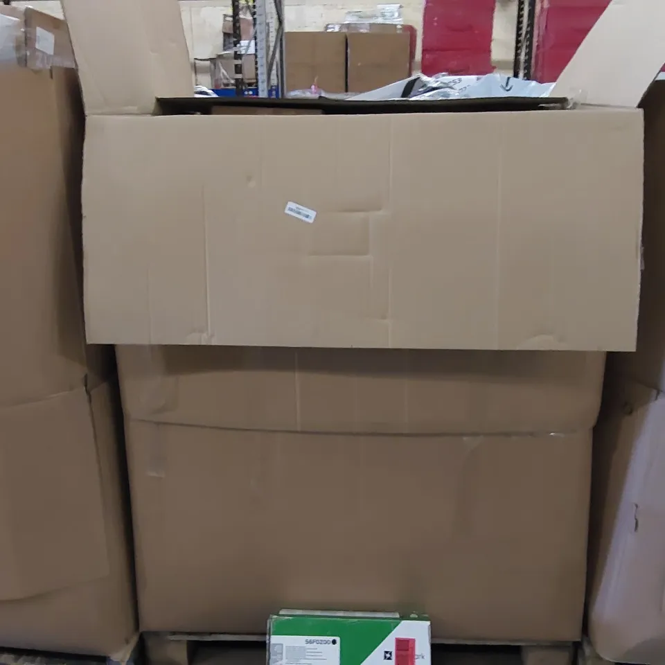PALLET OF ASSORTED ITEMS INCLUDING: PRINTER INK AND TONER CARTRIDGES 
