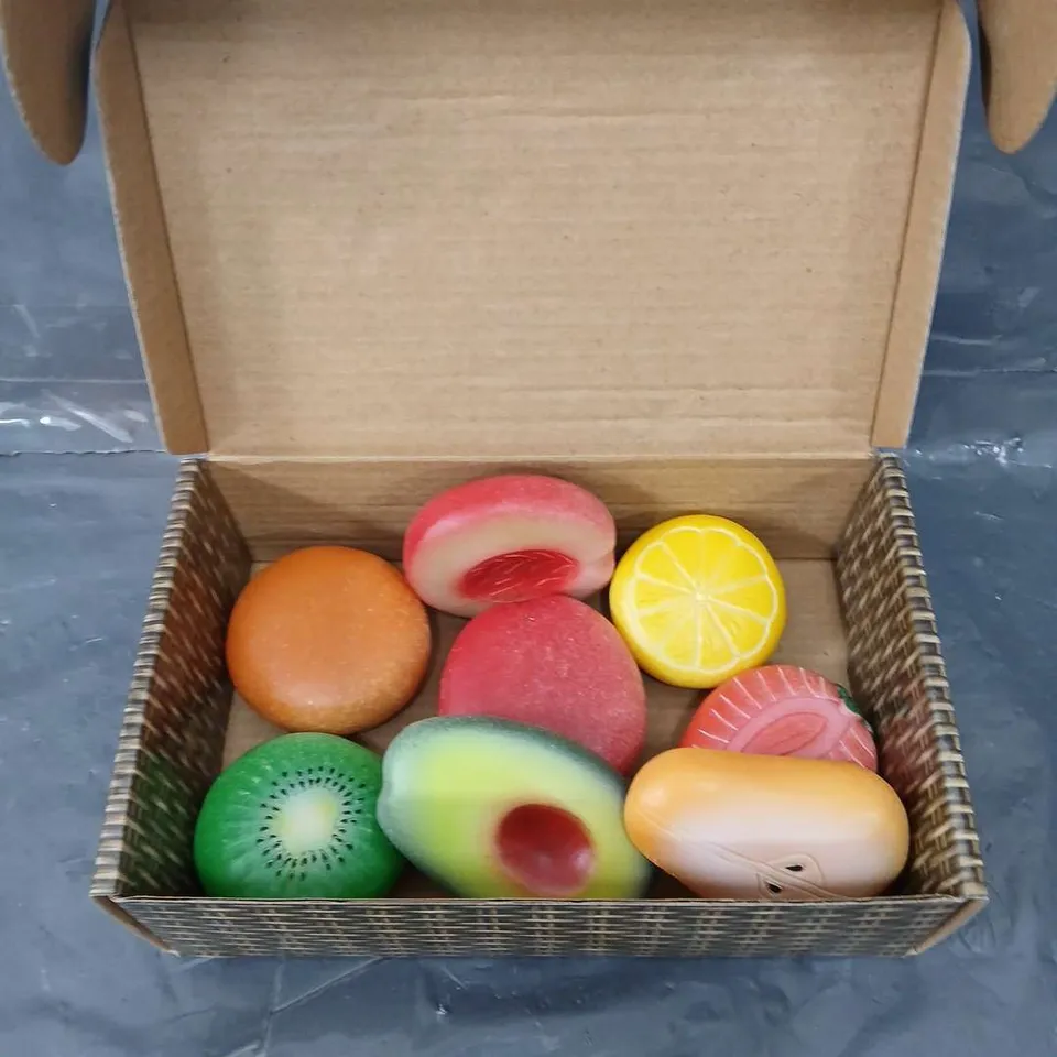 BOXED YELLOW DOOR SENSORY PLAY FRUIT STONES 