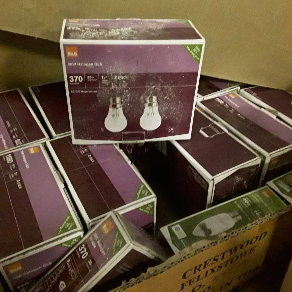 PALLET OF BRAND NEW HOMEWARE STOCK INCLUDING LIGHT BULBS, KITCHEN LIGHTING & CHALICE FLOOR LAMP