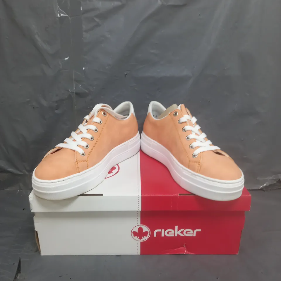 RIEKER PLATFORM TRAINERS APRICOT SIZE 5