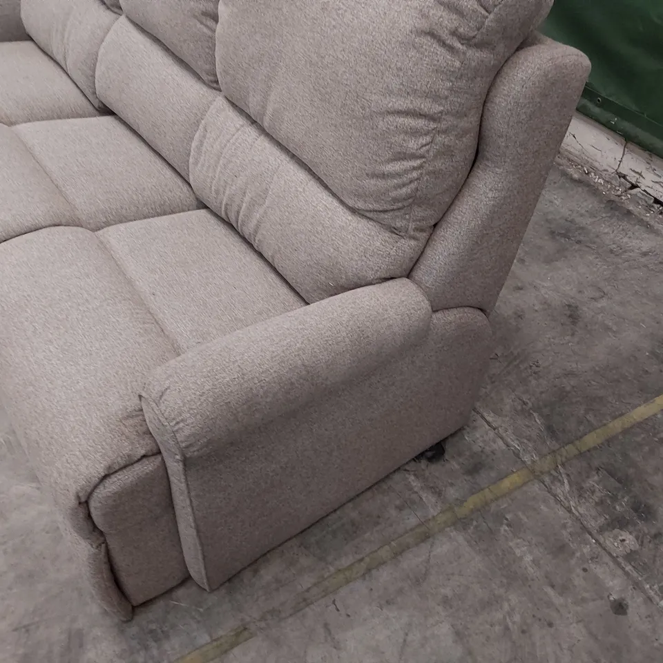 QUALITY BRITISH DESIGNER G PLAN NEWMARKET THREE SEATER SOFA NIMBUS EARTH FABRIC 