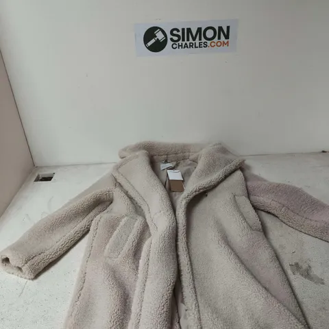 RINO & PELLE COAT – WOMEN'S BEIGE FAUX SHEARLING, UK 8 (EU 34)