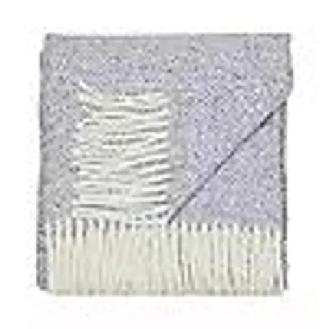 COZEE HOME WOOL TOUCH THROW WITH FRINGE IN BLUE - 127X152CM