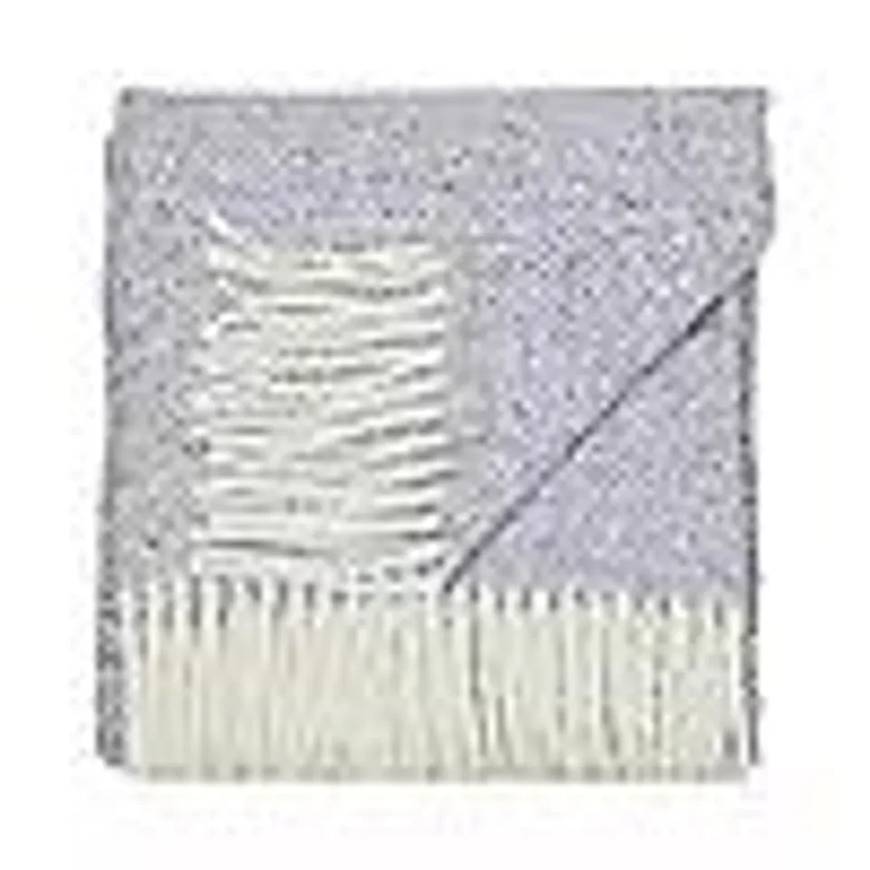 COZEE HOME WOOL TOUCH THROW WITH FRINGE IN BLUE - 127X152CM