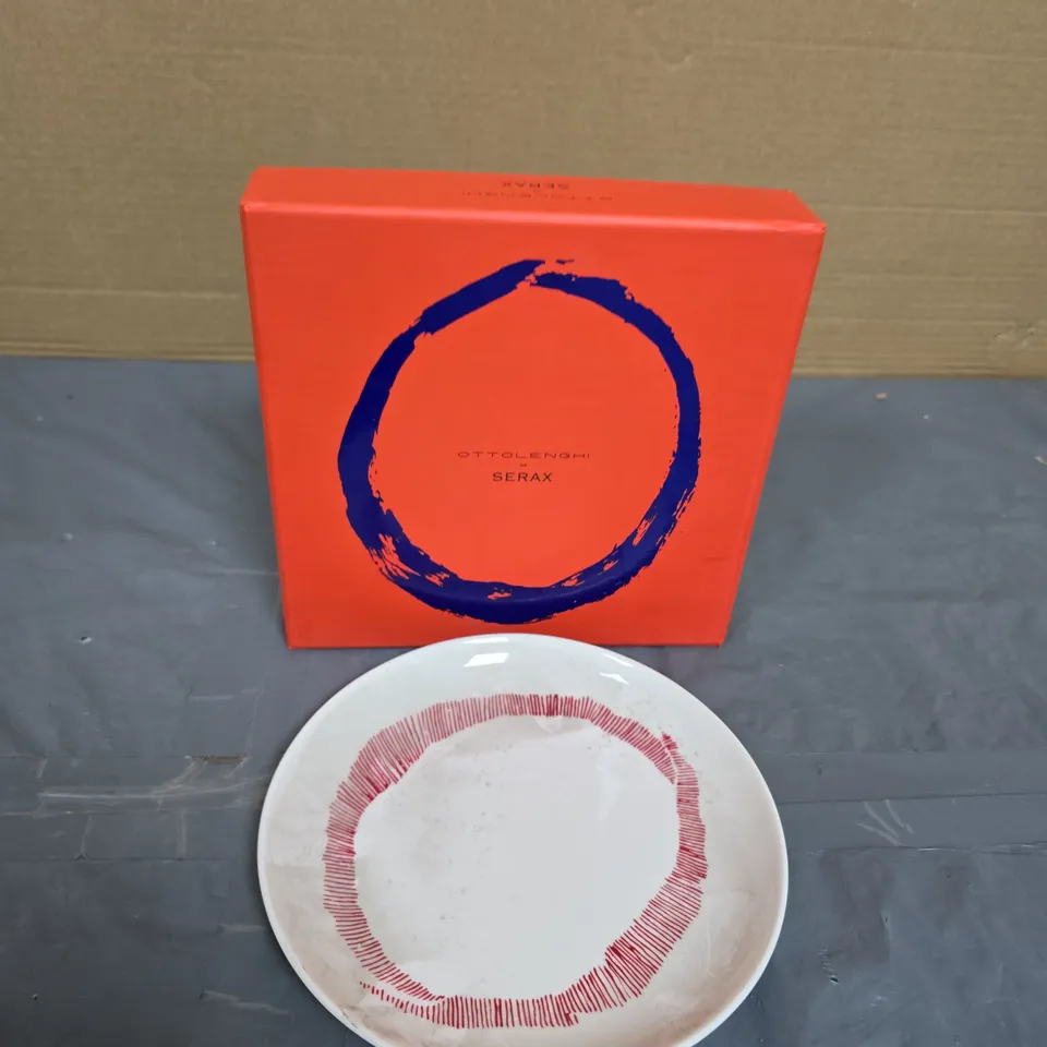 OTTOLENGHI BY SERAX PLATE SET OF 2 – WHITE WITH SWIRL-STRIPE RED