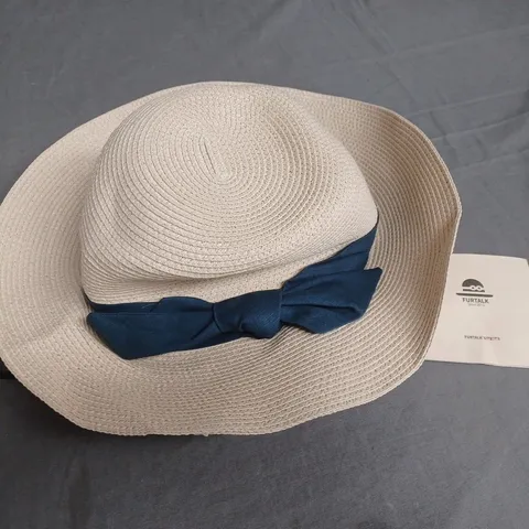 FURTALK BEIGE STRAW HAT