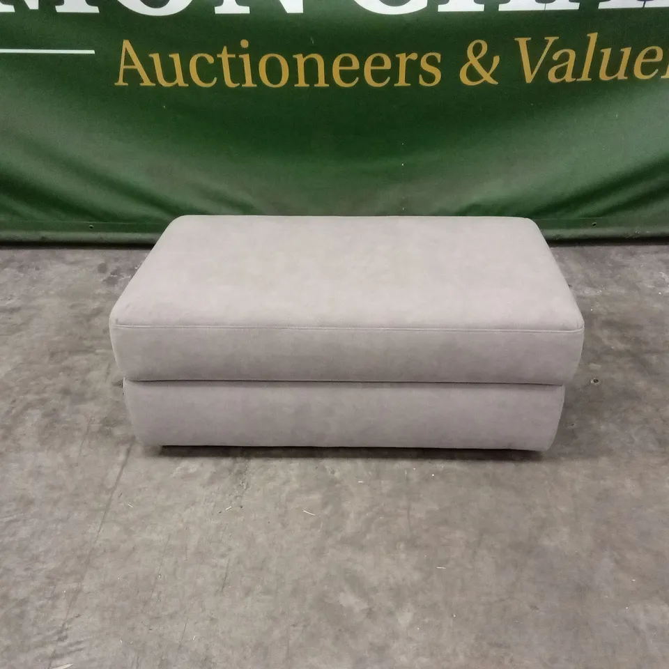 QUALITY DESIGNER FABRIC UPHOLSTERED OTTOMAN FOOTSTOOL
