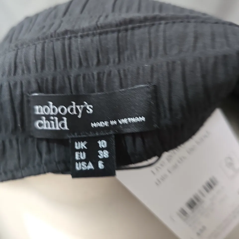 NOBODY'S CHILD BLACK TEXTURED TOP, UK 10 (EU 38)