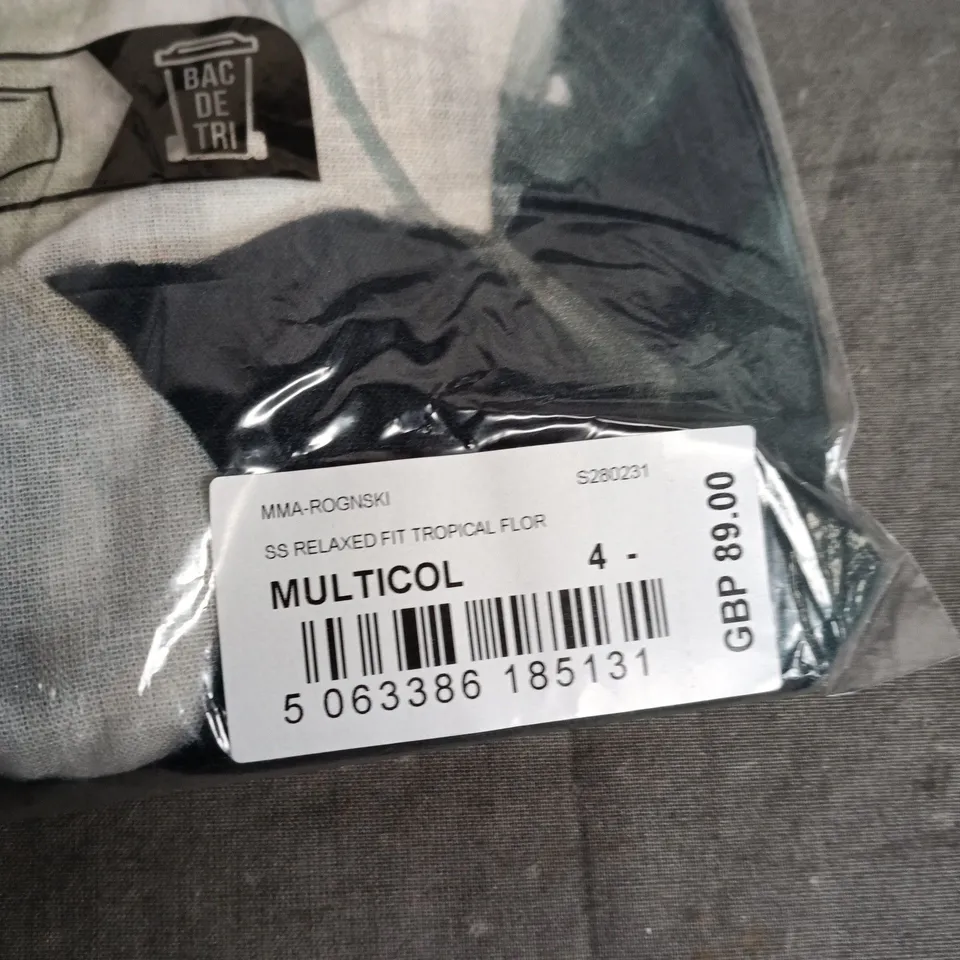 BAGGEDTED BAKER LONDON SHIRT – RELAXED FIT TROPICAL FLORAL - SIZE 4