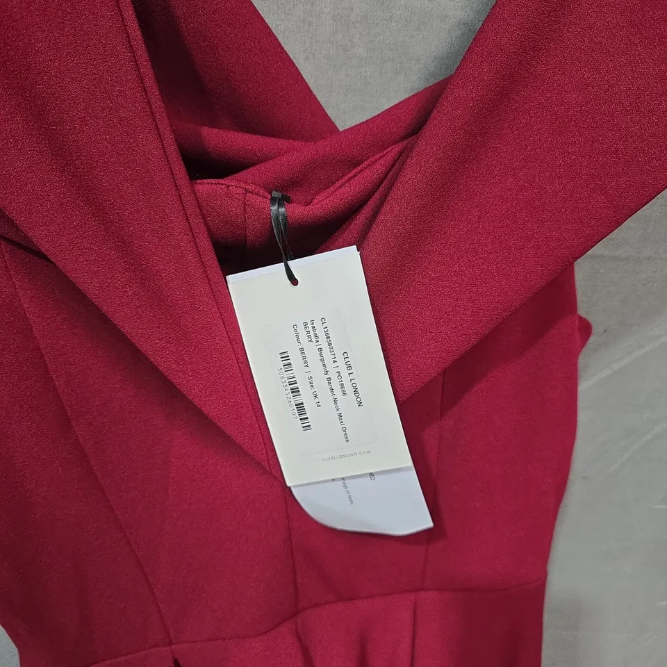 CLUB LONDON BERRY RED DRESS – UK 14