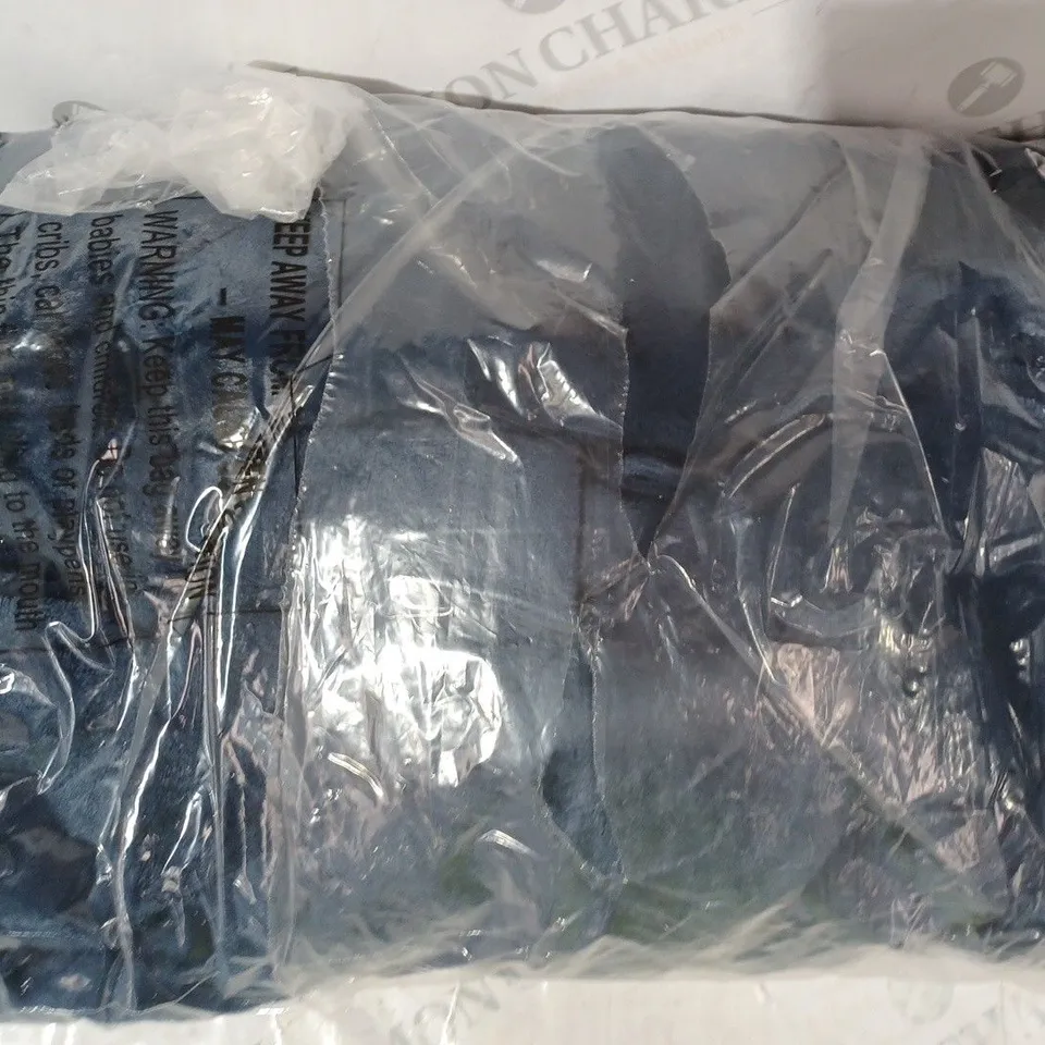 COZEE HOME FAUX FUR TRIMMED VELVETSOFT PONCHO - NAVY