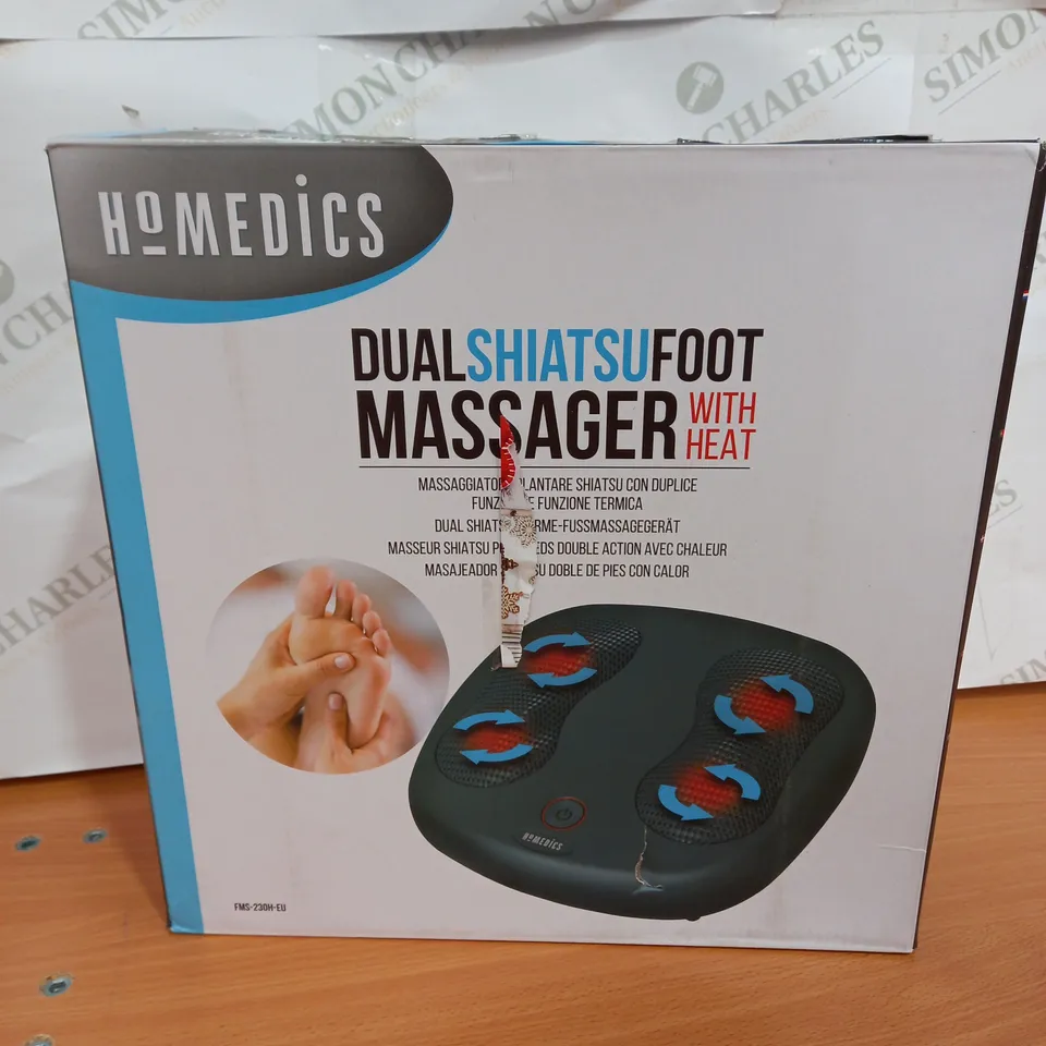 BOXED HOMEDICS DUAL SHIATSU FOOT MASSAGER WITH HEAT 