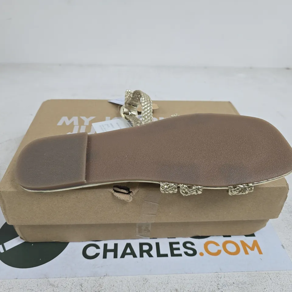 SIMPLY BE GIA EXTRA WIDE GOLD SANDALS SIZE 9 BOXED