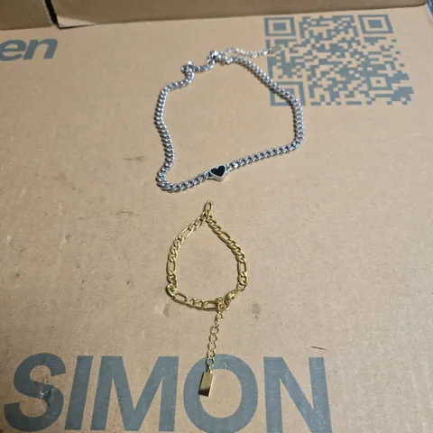 BELLAUCCI JEWELLERY BOX WITH TWO ITEMS BRACELET + NECKLACE – SILVER HEART CHARM & GOLD-TONE CHAIN