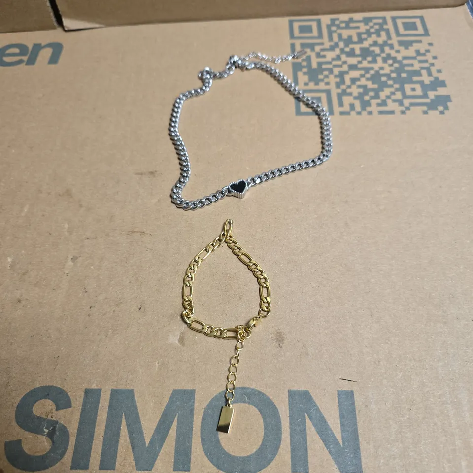 BELLAUCCI JEWELLERY BOX WITH TWO ITEMS BRACELET + NECKLACE – SILVER HEART CHARM & GOLD-TONE CHAIN