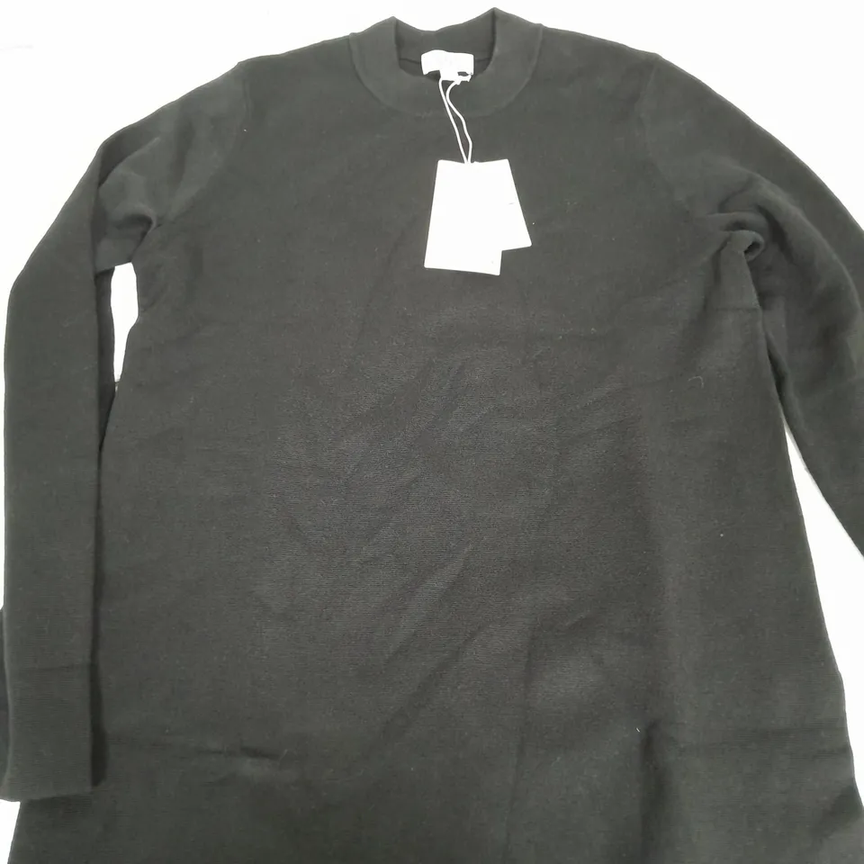COS BLACK HIGH RISE NECK JUMPER - SMALL