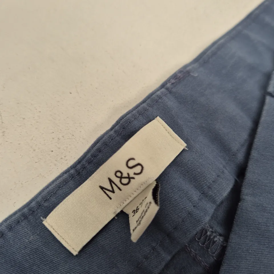 M&S Men's Trousers – Regular Fit, UK W36 L29, Blue