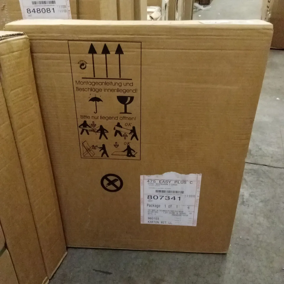 BRAND NEW BOXED STOCKHOLM 3 DRAWER BEDSIDE CABINET IN SILVER FIR AND GRAPHITE (1 BOX)