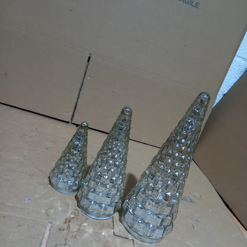 ALISON CORK SET OF MERCURY GLASS TREES