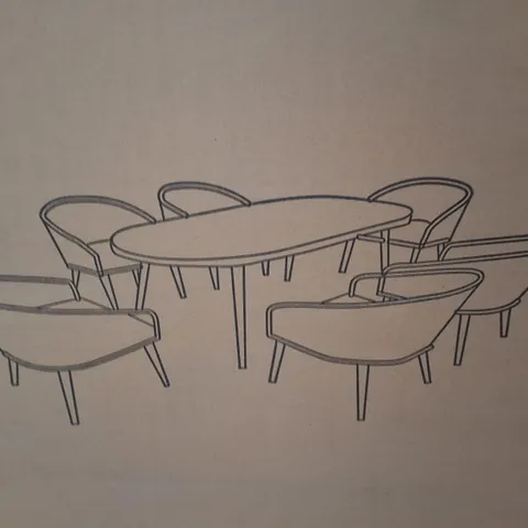 BOXED CRESENT DINING TABLE - 1 BOX 