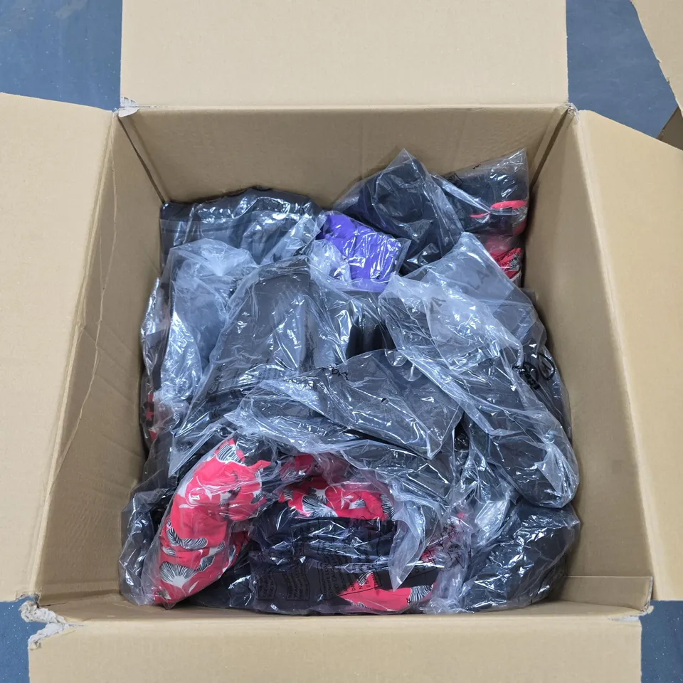 BOX OF APPROXIMATELY 50 ASSORTED CLOTHING (IN BAGS AND TAGS ON) TO INCLUDE: IZABEL LONDON, BRENDA EDWARDS