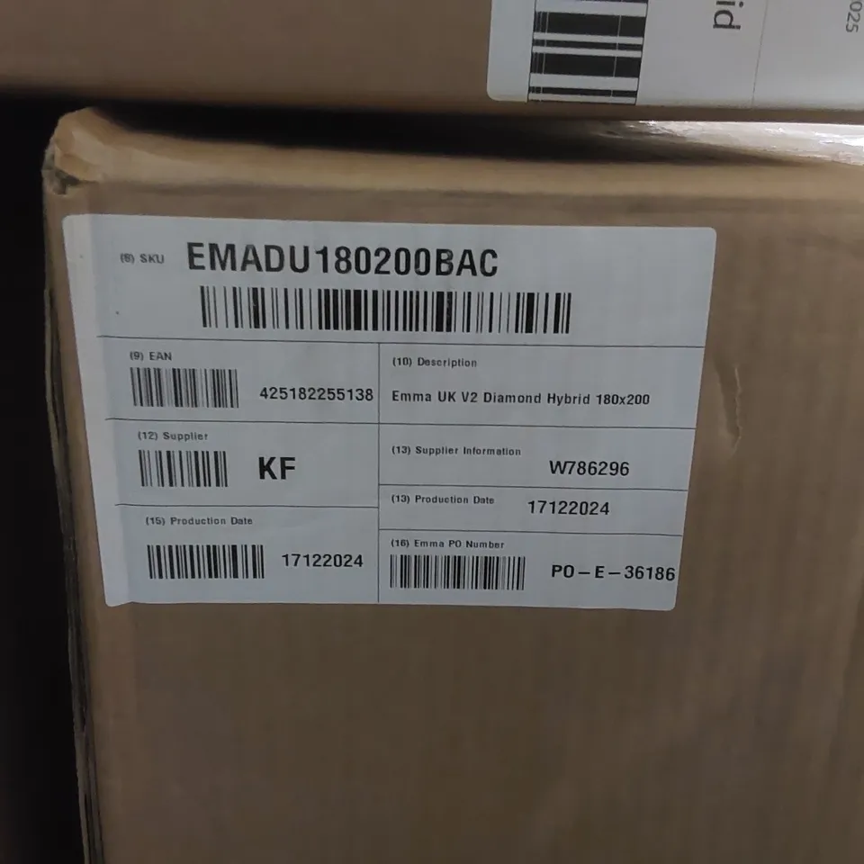 BRAND NEW BOXED EMMA UK V2 DIAMOND HYBRID 180 x 200CM SUPER KING MATTRESS 