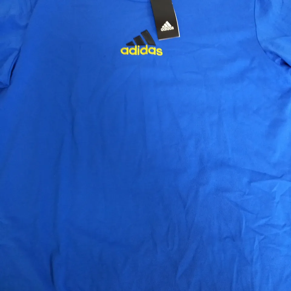 ADIDAS BLUE HEAVY WEIGHT T-SHIRT - MEDIUM