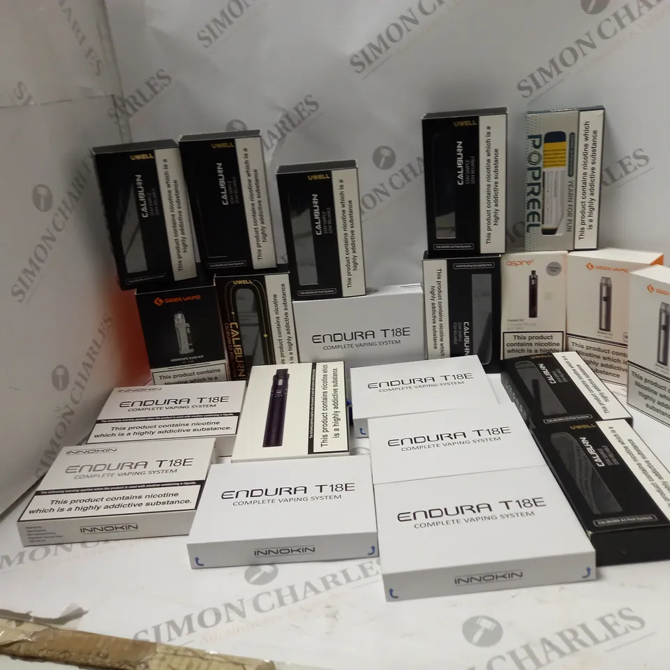 LOT OF APPROX 20 TO INCLUDE UWELL CALIBURN , ENDURA T18E , ETC