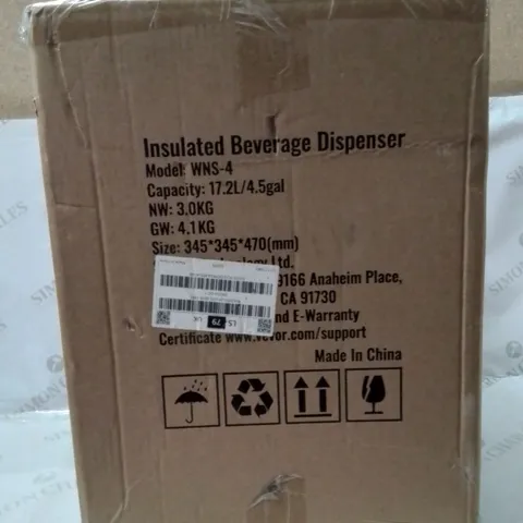 BOXED INSULATED BEVERAGE DISPENSER WNS-4