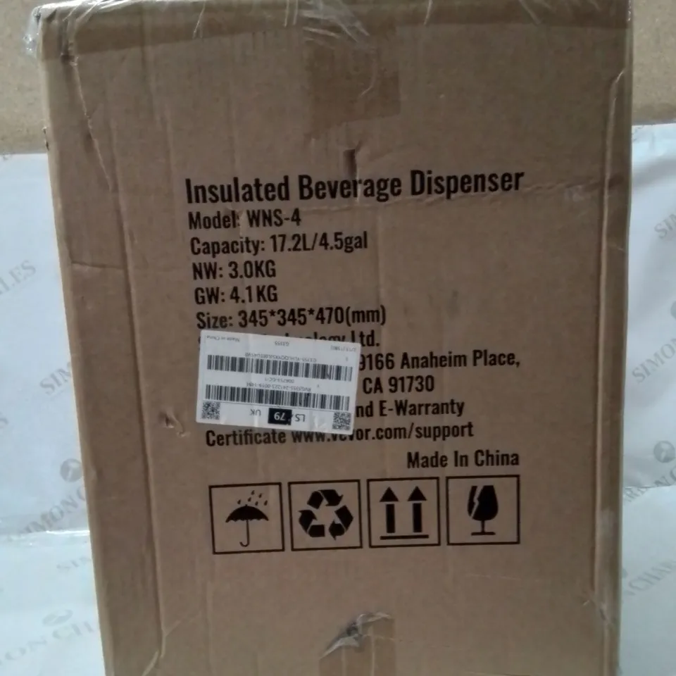 BOXED INSULATED BEVERAGE DISPENSER WNS-4