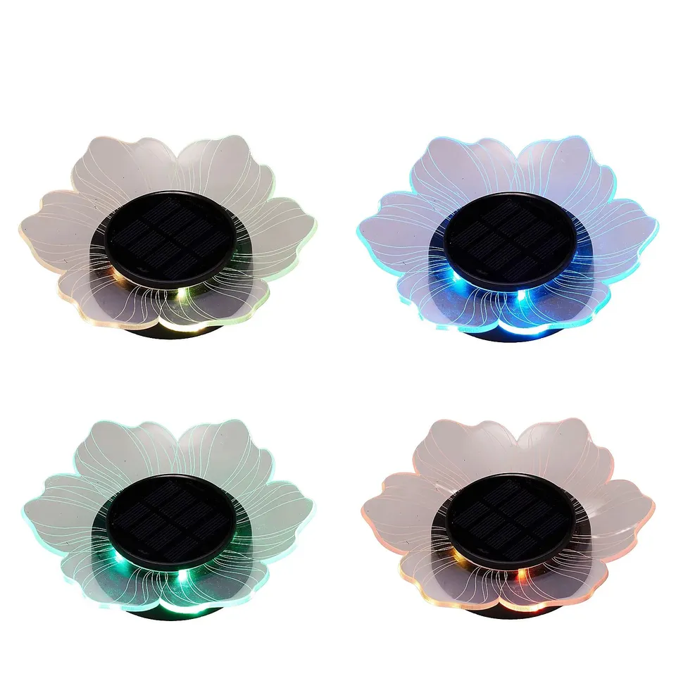 GARDEN REFLECTIONS SET OF 4 SOLAR ACRYLIC FLOWER LIGHTS