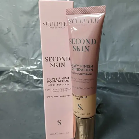6 BOXED SCULPTED AIMEE CONNOLLY SECOND SKIN DEW FINISH FOUNDATIONS IN MEDIUM PLUS 4.5 (6X32ML)