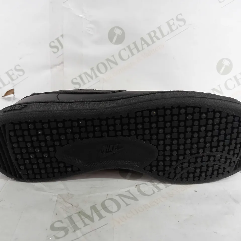 PAIR OF NIKE VELRO ALL BLACK LOW TRAINERS - UK 5