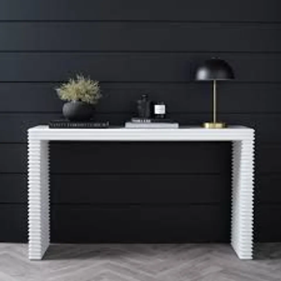 BOXED ZEN WHITE CONSOLE TABLE (1 BOX)