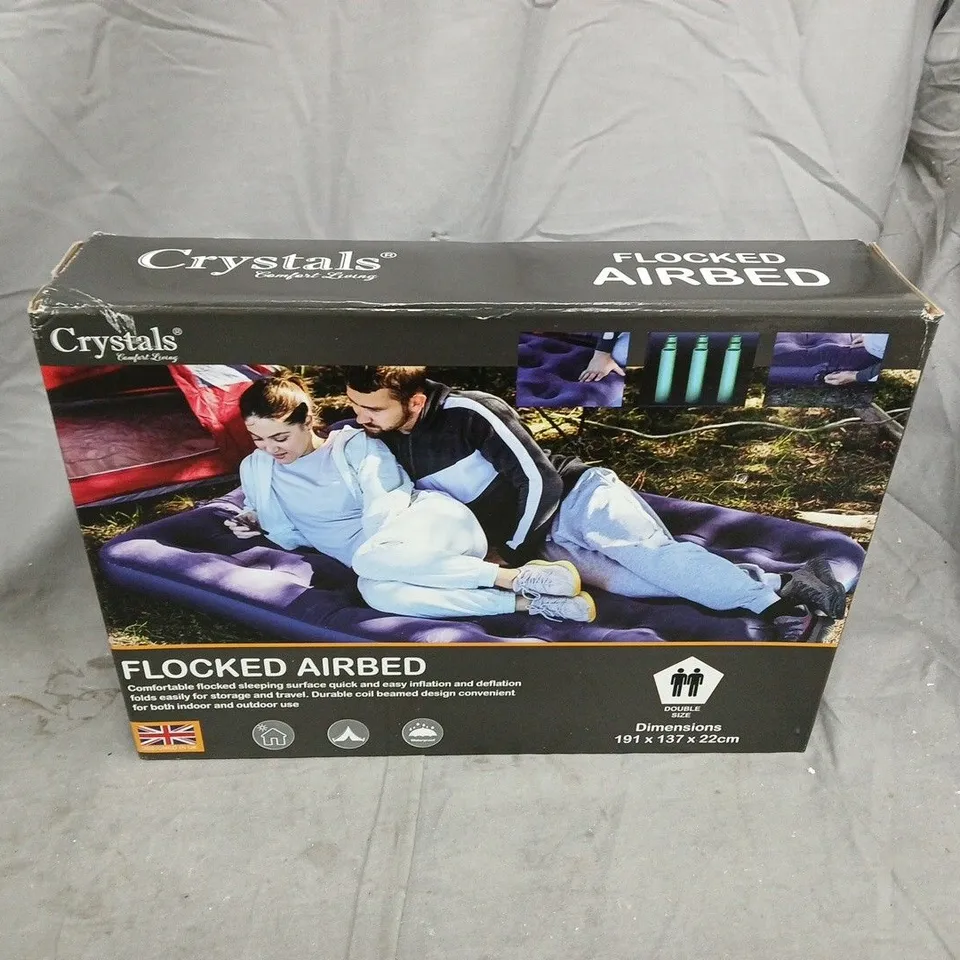 BOXED CRYSTALS FLOCKED AIRBED - DOUBLE