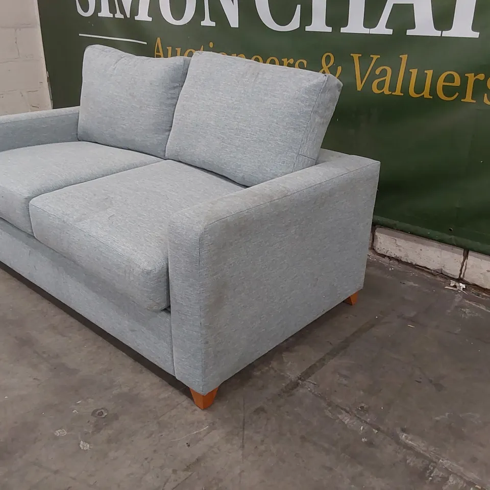 QUALITY DESIGNER LIGHT BLUE FABRIC SOFA BED